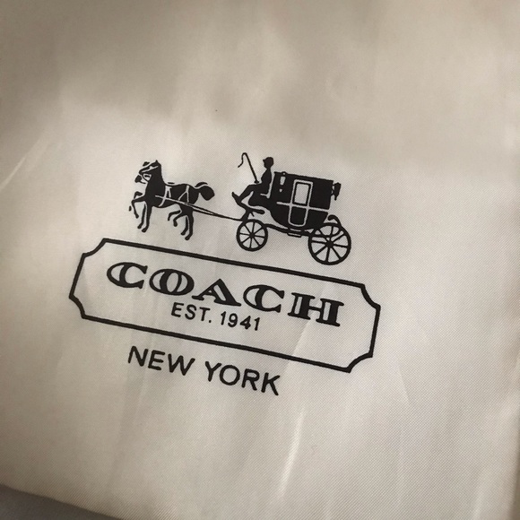 Coach Monogram Penelope Handbag Satchel Gold Leather Ivory Linen Signature C - Picture 5 of 16